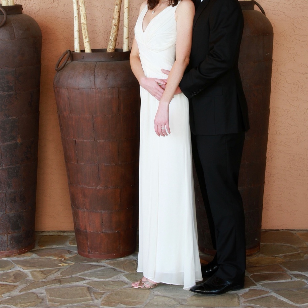 Nicole Miller V-Neck Wedding Dress, Size 4